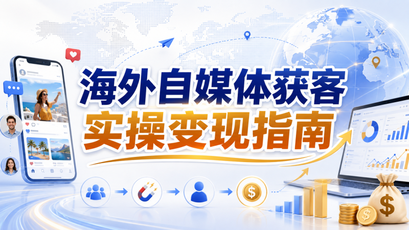 【2026.08.13】海外自媒体获客实操变现指南:谷歌与海外社媒开发客户全流程学习-墨叔轻创