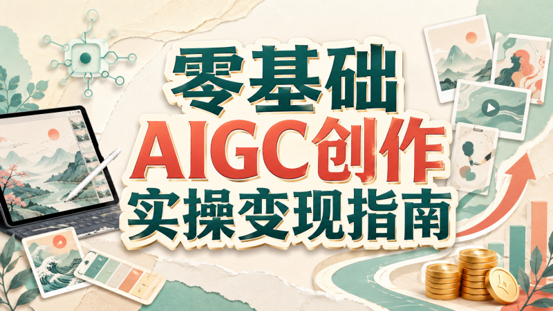 【2026.08.29】零基础AIGC创作实操变现指南:AI绘画、视频、数字人与内容生产全流程应用-墨叔轻创