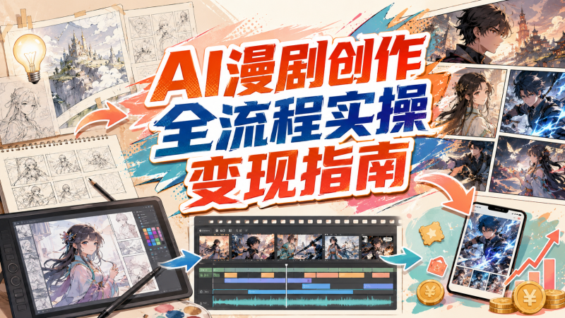 【2026.08.31】AI漫剧创作全流程实操变现指南:从脚本分镜到短视频成片打造-墨叔轻创