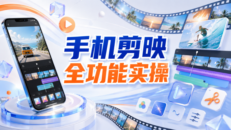 【2026.08.23】手机剪映全功能实操:掌握视频剪辑常用工具与操作技巧-墨叔轻创
