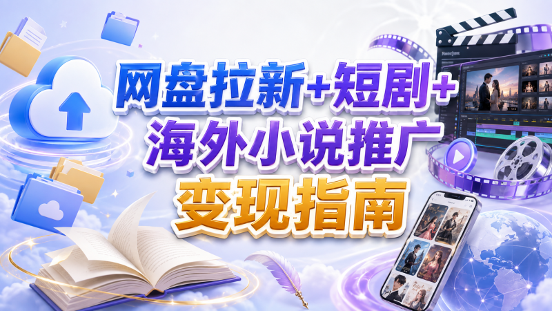 【2026.08.13】网盘拉新+短剧+海外小说推广变现指南,网推内容与AI辅助项目学习合集-墨叔轻创