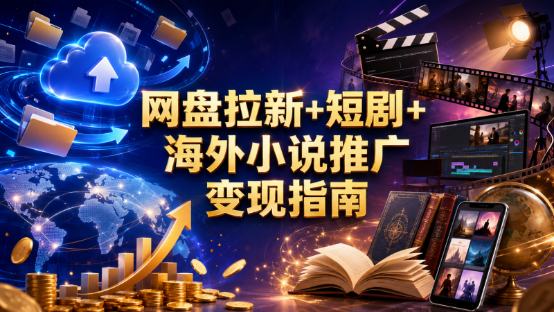 【2026.08.13】网盘拉新+短剧+海外小说推广变现指南,网推内容与AI辅助项目学习合集-墨叔轻创