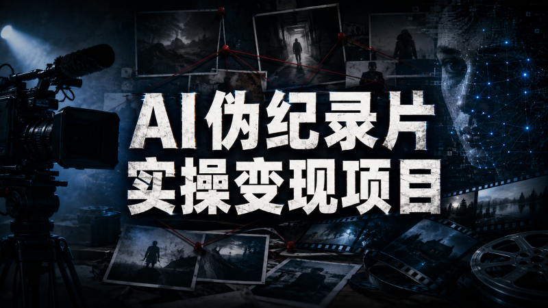 【2026.08.11】AI伪纪录片实操变现项目 | 抖音图文新赛道-墨叔轻创