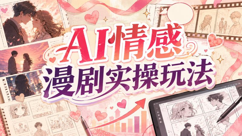 【2026.08.29】AI情感漫剧实操玩法:从剧本创作到成片制作的完整学习内容-墨叔轻创
