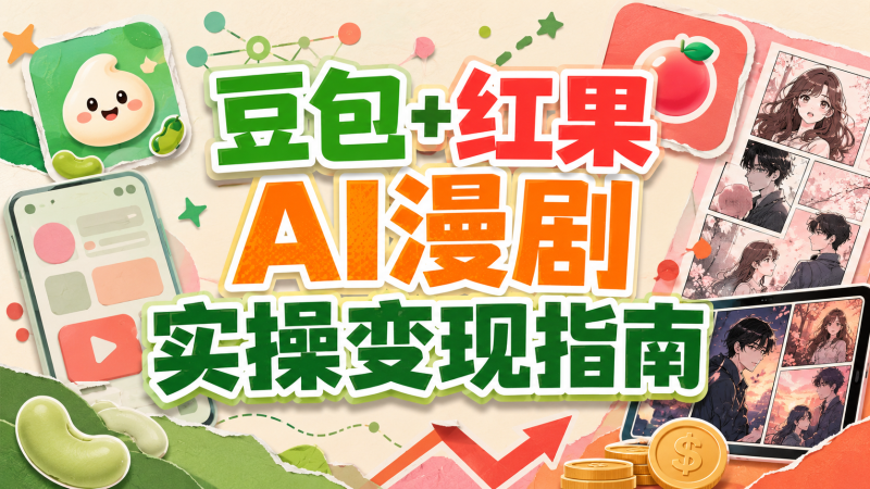 【2026.09.08】豆包+红果AI漫剧实操变现指南:从剧本创作到成片制作的完整流程-墨叔轻创