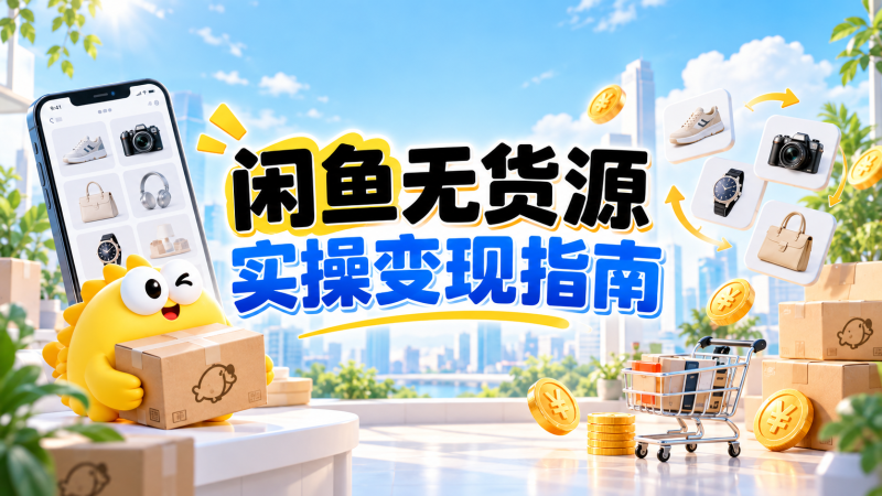 【2026.09.16】闲鱼无货源实操变现指南:账号养成、选品优化、流量推广与出单售后全流程-墨叔轻创