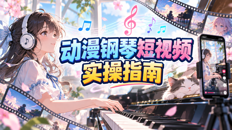 【2026.09.23】动漫钢琴短视频实操指南:素材剪辑、原创提升与起号运营方法-墨叔轻创